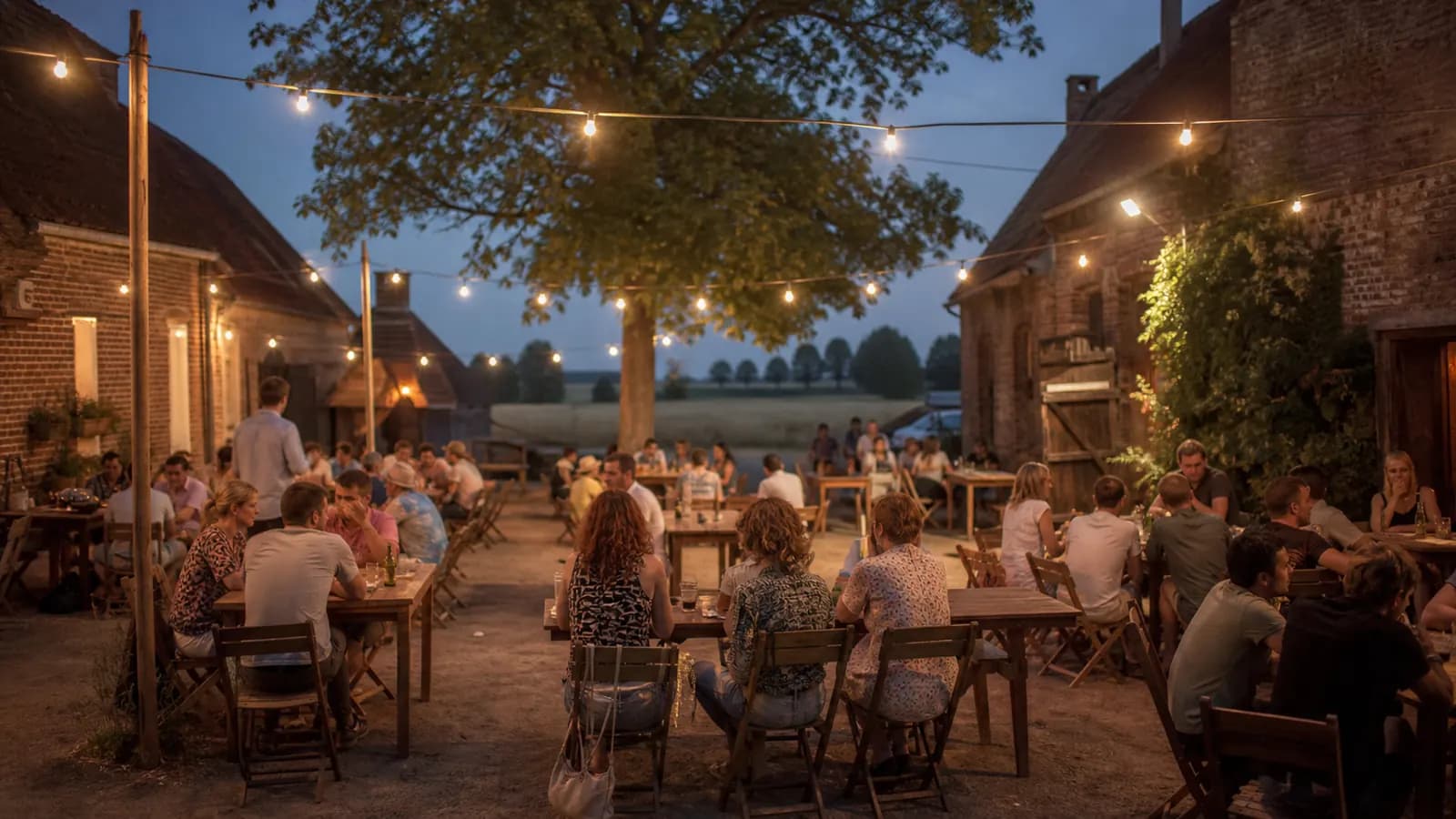 Guinguette locale en début de soirée