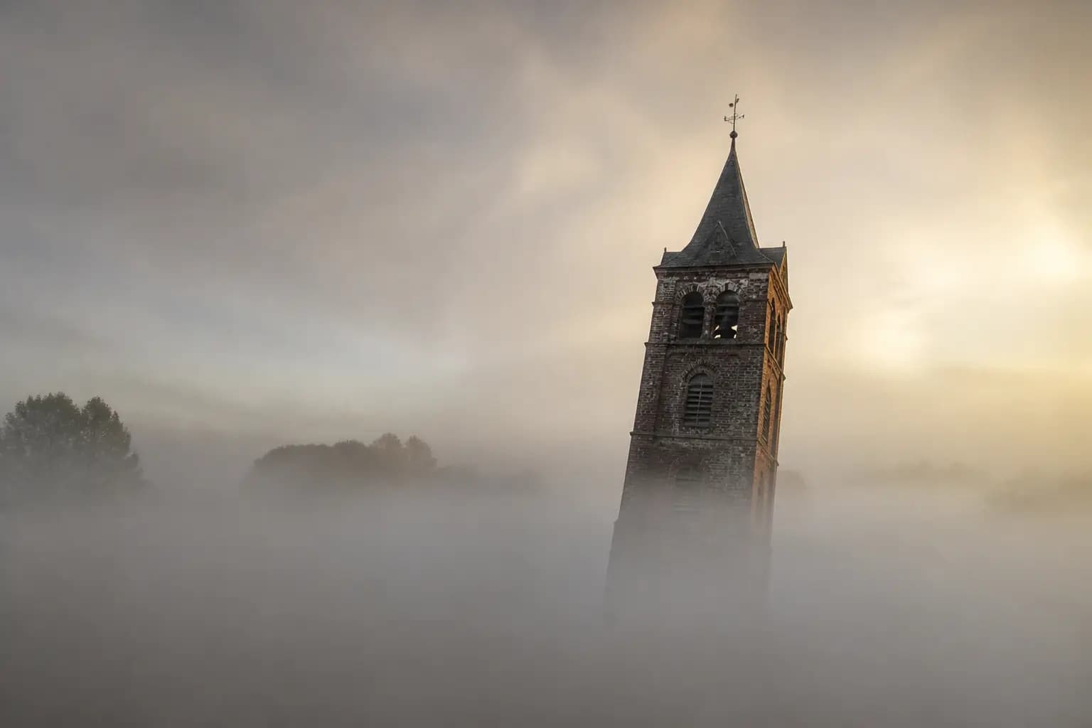 Brume légère sur les champs