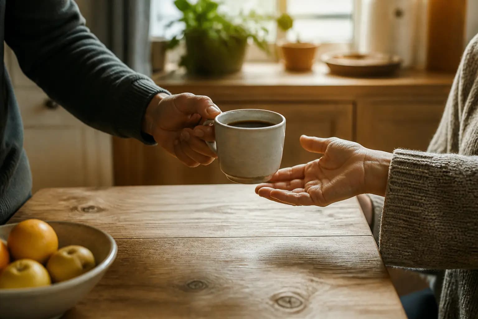 Message échangé autour d’un café